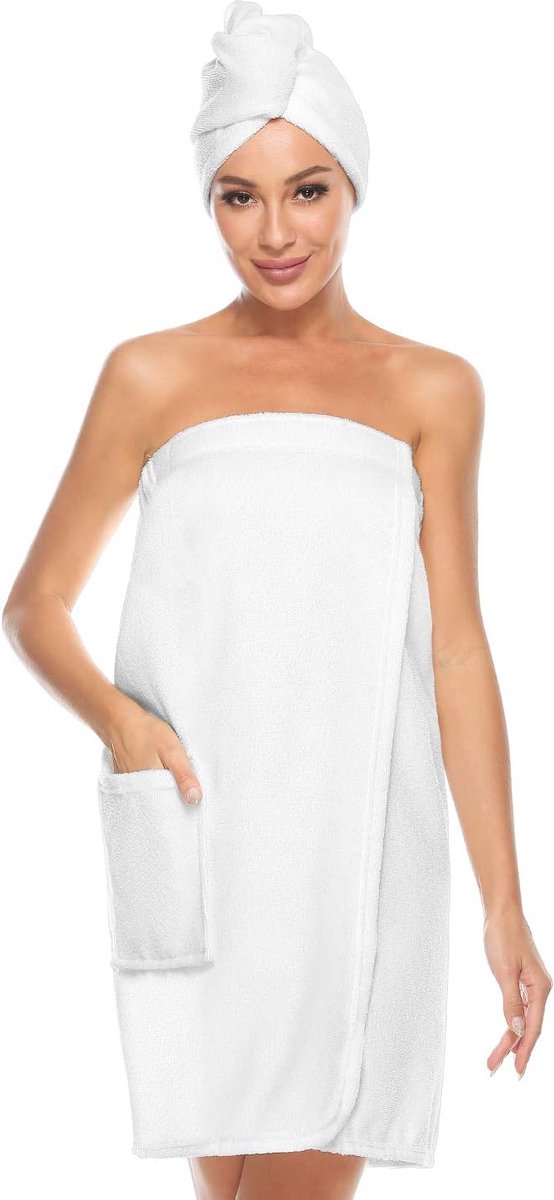 Betz Serviette Ã Sauna Pour Femme Tissu Ã©ponge Kilt Wellness Pour Le Sauna Taille Ajustable Par Boutons Et Ã©lastique 100% Coton BERLIN-Betz