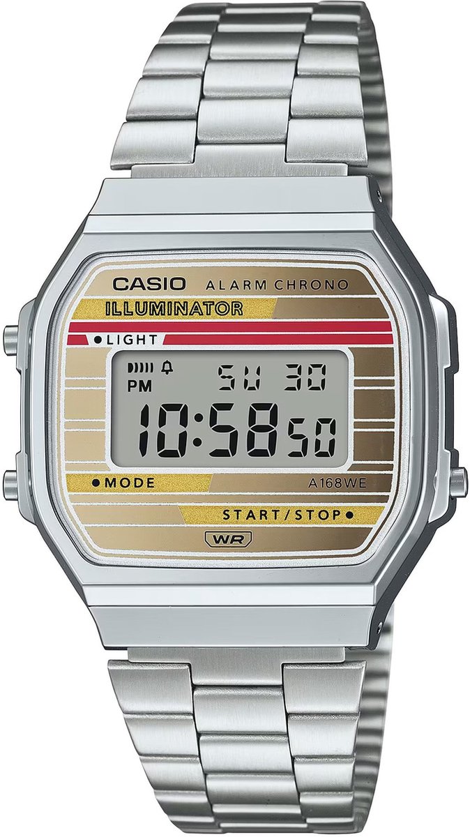 Casio Casio Collection A168WEHA-9AEF Horloge - Staal - Zilverkleurig - Ø 35 mm
