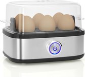 DiverseGoods Eierkoker, 400W Compact Egg Cooker Multi-Functional, 6-eieren gemakkelijk te pellen, zacht, medium, hard gekookt, Poacher, stomer, zoemer, indicatielampje, roestvrij staal