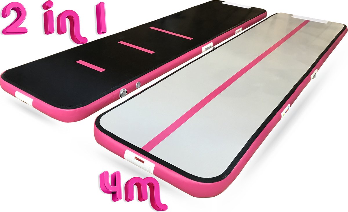 YouAre Turnmat — AirTrack Pro 4.0 | 4 meter — 15cm dik | Gymnastiek | Waterproof | 50% gem. meer volume - 4m mat met pomp