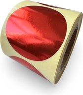Rode Sluitsticker - Lipstick Red - Notariszegel - 250 Stuks - XL - rond 50mm - sluitzegel - sluitetiket - preegsticker - chique inpakken - cadeau - gift - trouwkaart - geboortekaart - kerst