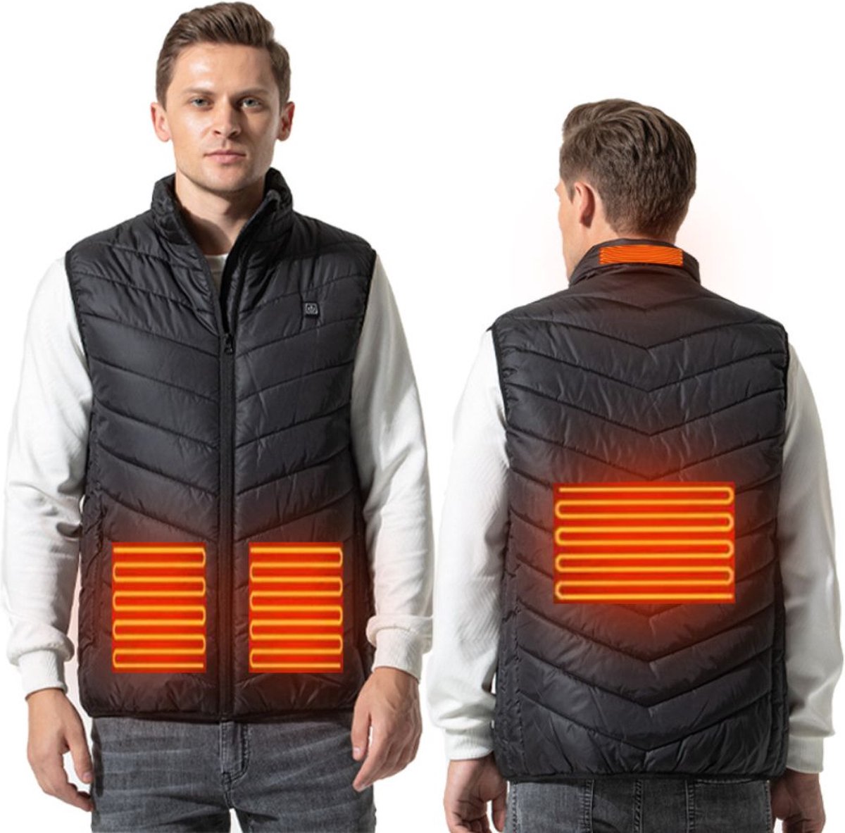 Manta Verwarmd Vest Met 4 Verwarmingszones Maat M - Elektrisch Vest Zwart Wintersport Outdoor - 35-60°C - MKG01