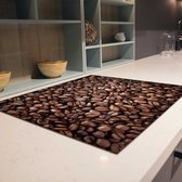 Inductiebeschermer koffiebonen | 91.2 x 52 cm | Keukendecoratie | Bescherm mat | Inductie afdekplaat