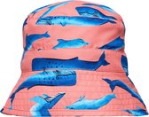 Snapper Rock - UV-buckethoed voor jongens - UPF50+ - Whale Tail - Roze/Blauw - maat S (52CM)