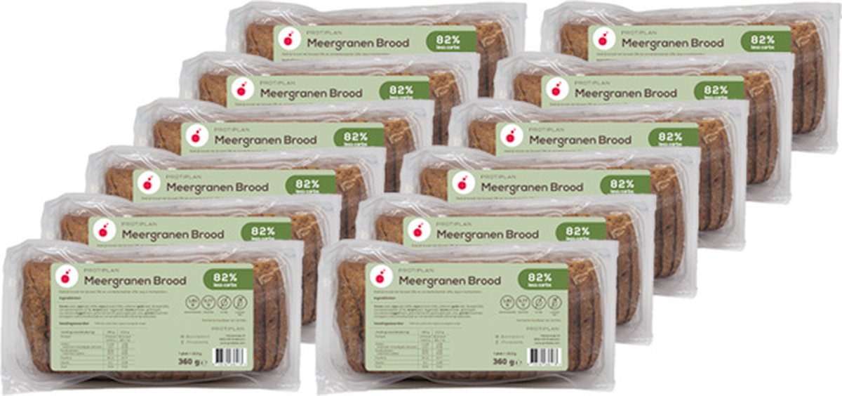 Goedkoopste Protiplan | Multigrain | Meergranen Brood | 12 stuks | 12 x 16 x 22,5g | Koolhydraatarm Brood