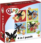 Bol.com Bing puzzel 4 in 1 educatief peuter speelgoed - kinderpuzzel 4x6x9x16 stukjes leren puzzelen - cadeautip puzzel 3 jaar e... aanbieding