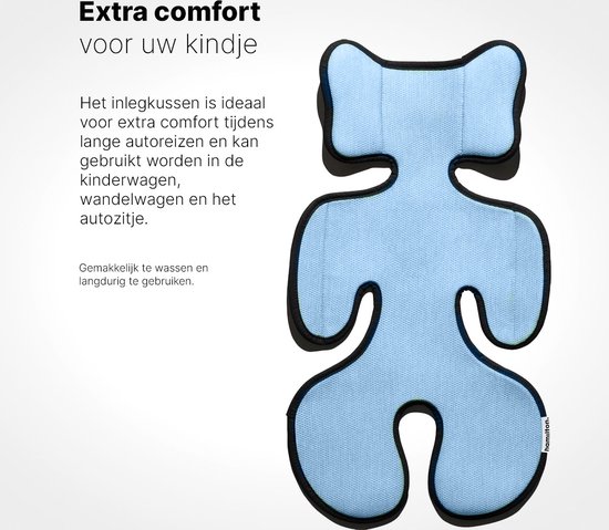 Hamilton by Yoop Inlegkussen voor Buggy - Ademend Zitkussen Wandelwagen - Inlegmat tegen Zweten en Beschermd tegen Vlekken - Wasbaar Inzetstuk Kinderwagen - Marineblauw van Hamilton — afbeelding 2