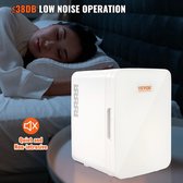 Bol.com Mini Koelkast - Minibar - Koeler - Warmer - 2 In 1 - Draagbaar - 10L - Handig Om Mee Te Nemen - Handig Voor Skincare - Wit aanbieding
