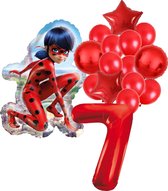 Miraculous Ladybug ballonnen pakket - 7 jaar - 86x55cm - Ladybug Balonnen set - Folie Ballon - Tales of ladybug - Themafeest - Verjaardag - Ballonnen - Versiering - Helium ballon