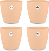 GARDEBRUK Bloempot Set van 4 – Weerbestendig Rond 16x15cm - Perzik