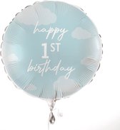 Ginger Ray - Blauwe folieballon happy 1st birthday - 45 cm