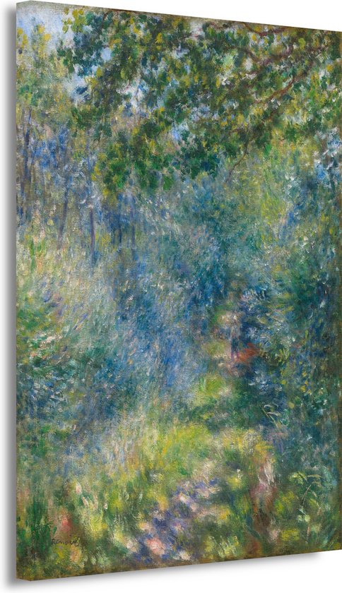 Pad in het bos - Pierre-Auguste Renoir schilderij - Bomen schilderij - Canvas schilderijen Oude meesters - Wanddecoratie klassiek - Canvas schilderij - Decoratie woonkamer 60x90 cm