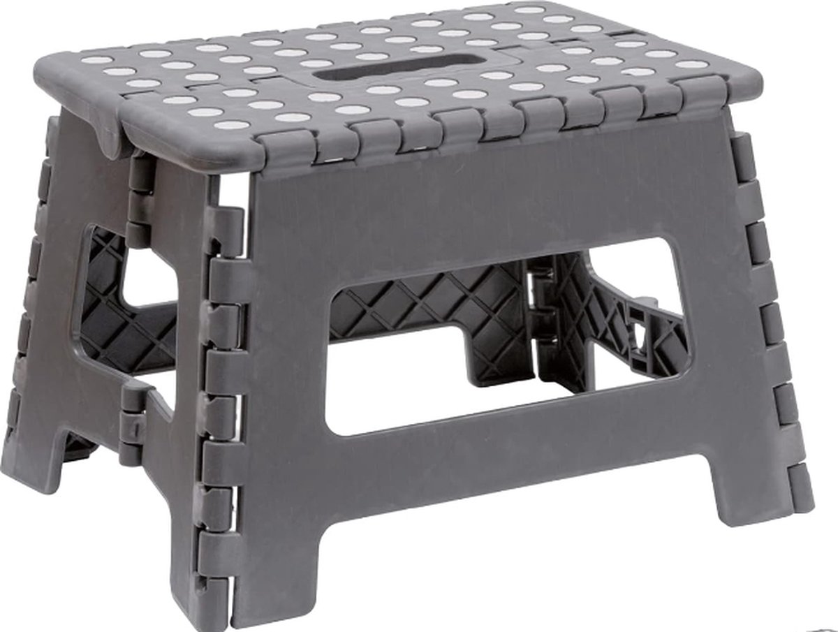Stellar Opvouwbare Kruk - Laadvermogen 150 kg - 22 cm Hoog - Grijs