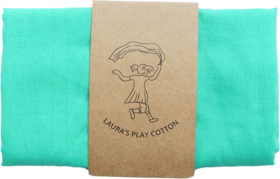 Laura’s Play Cotton - Speeldoek - Groen - 50 x 50 cm - Jongleersjaaltje - Jongleerdoekje - Speelzijde - Organisch Katoen