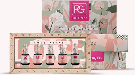 Foto: Pink gellac collection box love affair gellak set kleuren van 5 x 15ml nude lente kleuren gel nagellak voor gelnagels