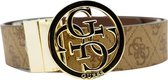 Guess Noelle Verstelbare en Omkeerbare Dames Broekriem - Latte Logo - Maat L