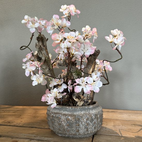 Seta Fiori - Mini arbre fleuri - sakura - bonsaï - arbre artificiel - complet en pot - 55cm -