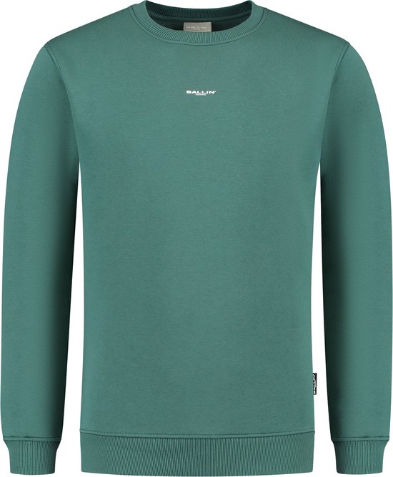 Ballin Amsterdam - Heren Regular fit Sweaters Crewneck LS - Faded Green - Maat XXL