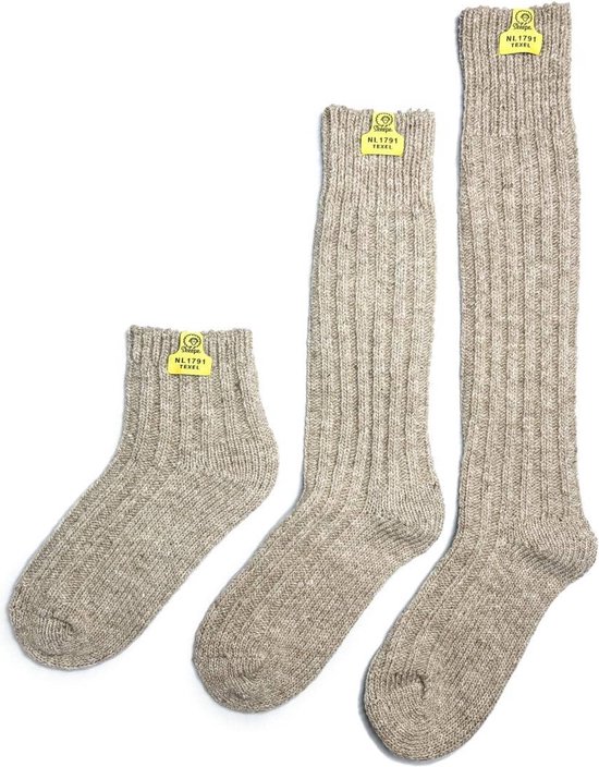 Skéépe – Chaussettes en Laine Beige – Chaussettes basses Courtes - Taille 37-41 - En Véritable Laine de Mouton Texel