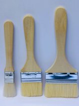 Dtoterul Verfkwasten, 12-delig, platte acrylverf, kunstenaarskwast, penseelset, 3 stuks, 0,7 cm, platte kwasten, blauw, voor olieverf en acrylverf