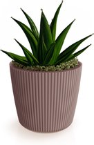 Prosperplast Plantenpot/bloempot Buckingham - buiten/binnen - design kunststof - terra bruin - D17 x H15 cm