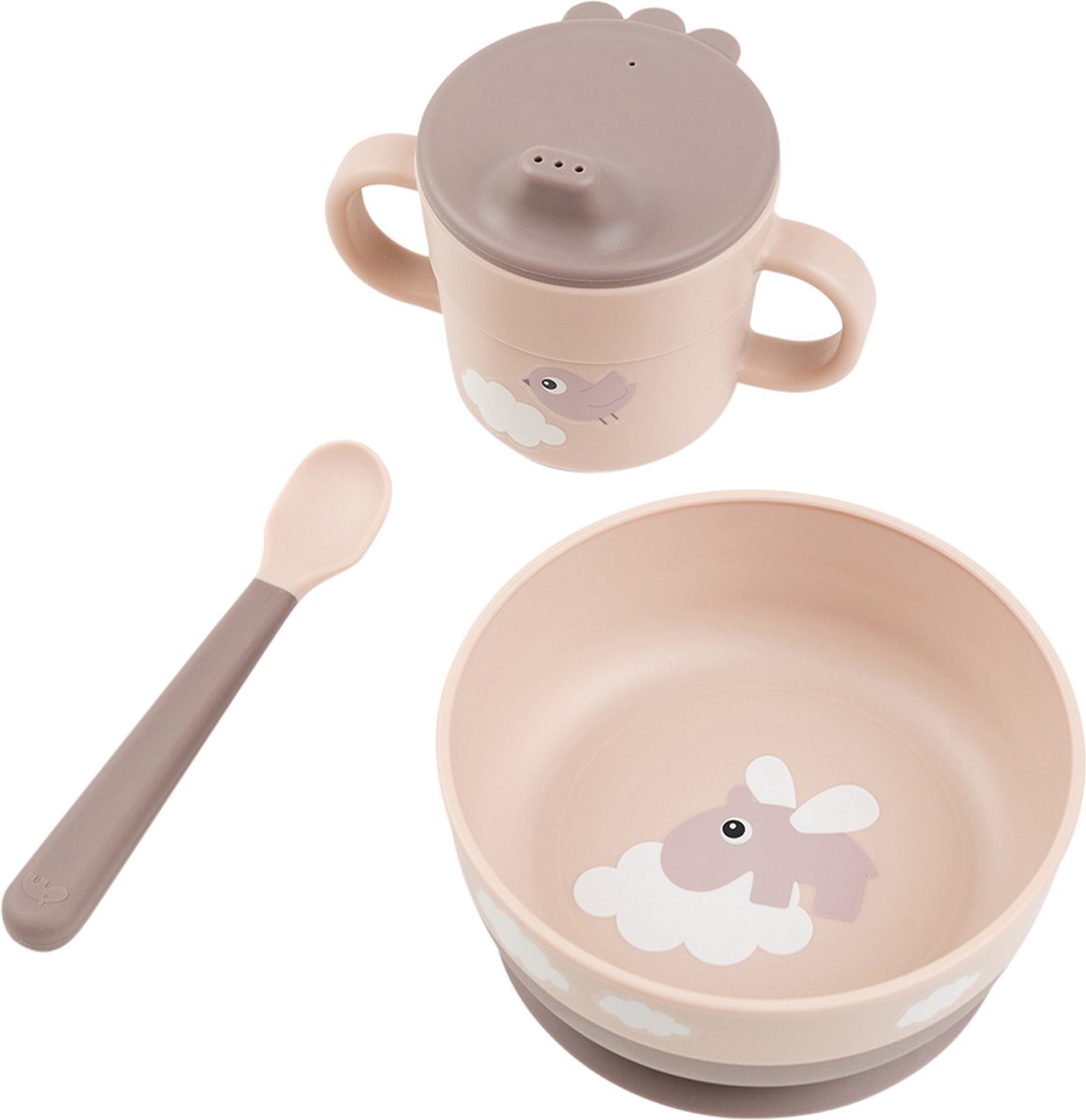 Goedkoopste Done by Deer eetsetje first meal clouds - roze