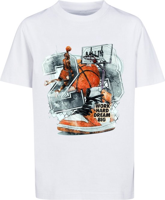 Mister Tee - Kids Vintage Ballin Kinder T-shirt - Kids 158/164 - Wit