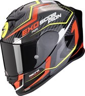 Scorpion Exo R1 Evo Air Coup Black-Red-Neon Yellow XS - Maat XS - Helm