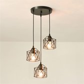 Goeco hanglamp - 15cm - Medium - E27 - 3 lampen - metalen kap - Lijnlengte 1.2m - voor eetkamer woonkamer keuken hal - Lamp Niet Inbegrepen