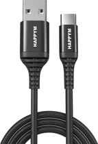 USB C kabel - voor Samsung - 0.2m - USB-C naar USB oplaadkabel - datakabel - zwart