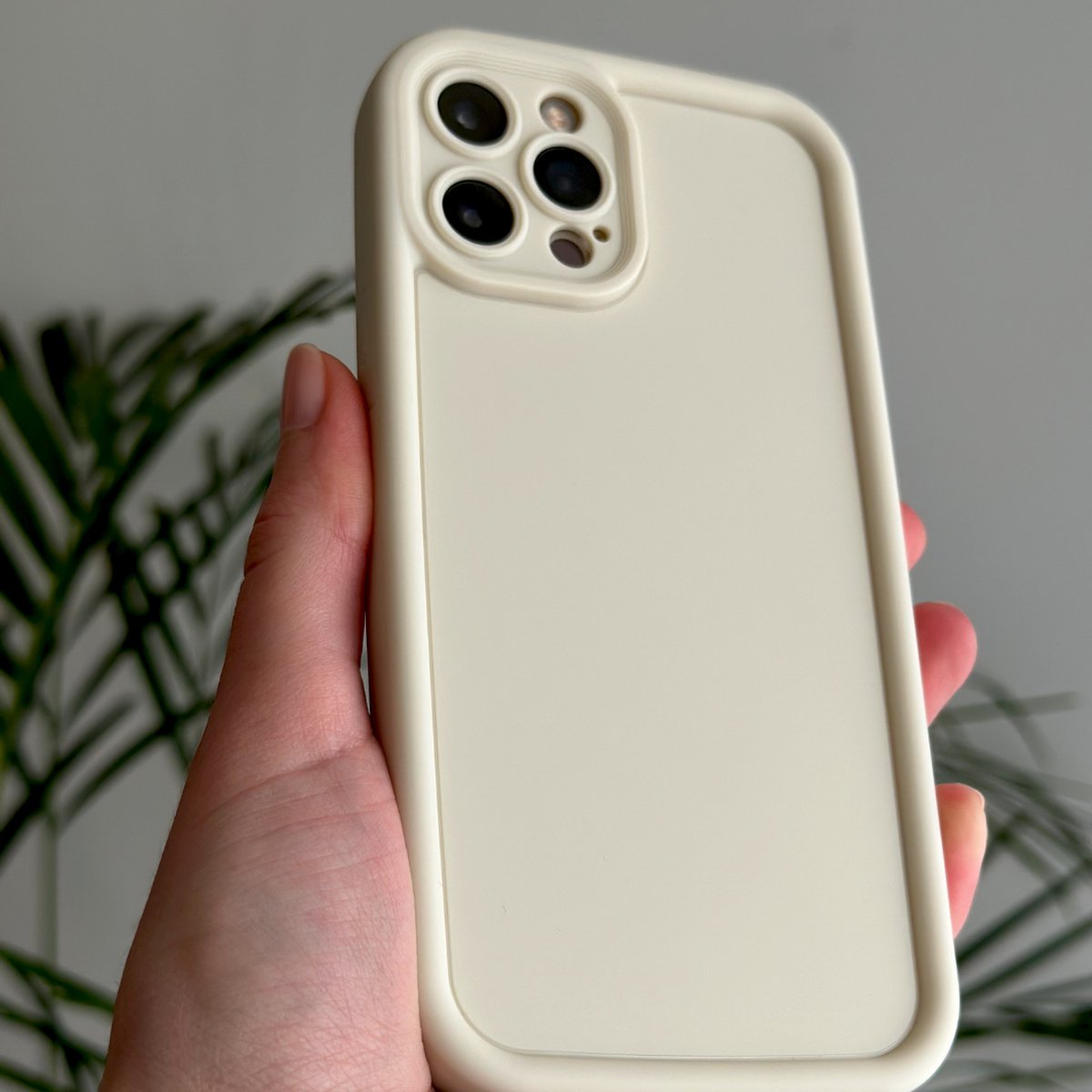 Optimity hoesje voor iPhone 13 PRO Max Wit Siliconen Volledige Beschermende Achterkant