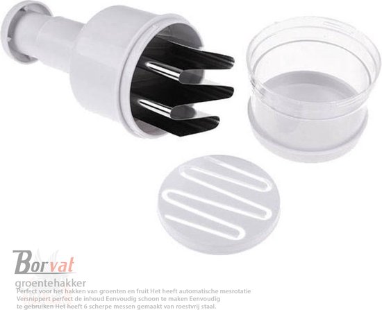 Borvat® Multihakker - Hakmolen handmatig - groentehakker - wit- voor ui-knoflook-groenten - kerst cadeau tip van Borvat — afbeelding 3