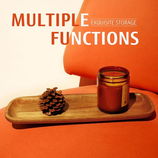 Lot De 6 Plateaux De Service En Bois D'acacia, 28 X 10 Cm, Plateaux De Service En Bois Pour La Cuisine, Planches En Bois Pour Servir De La Nourriture, Du Thé, Du