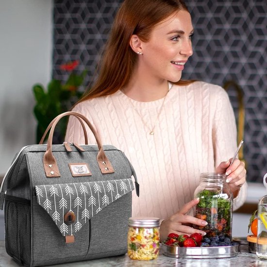 Koeltas, 16 liter, lunchtas met schouderriem, kleine koeltas voor werk, picknick, outdoor (grijs) van KOEL — afbeelding 5