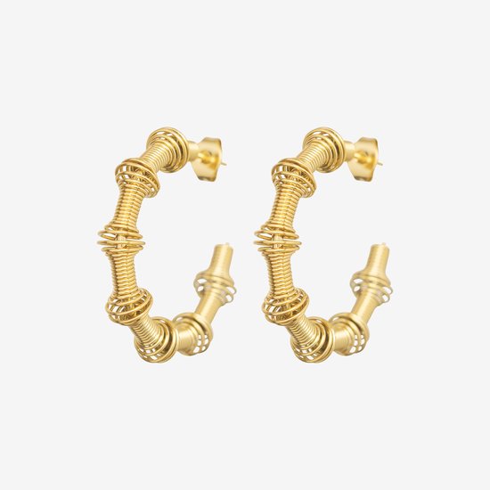 Essenza Twisted Hoop Earrings Gold