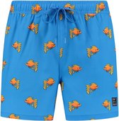 Son of a Beach - Goldfish Jongens Zwembroek - maat 86-92 - Blauw/Oranje