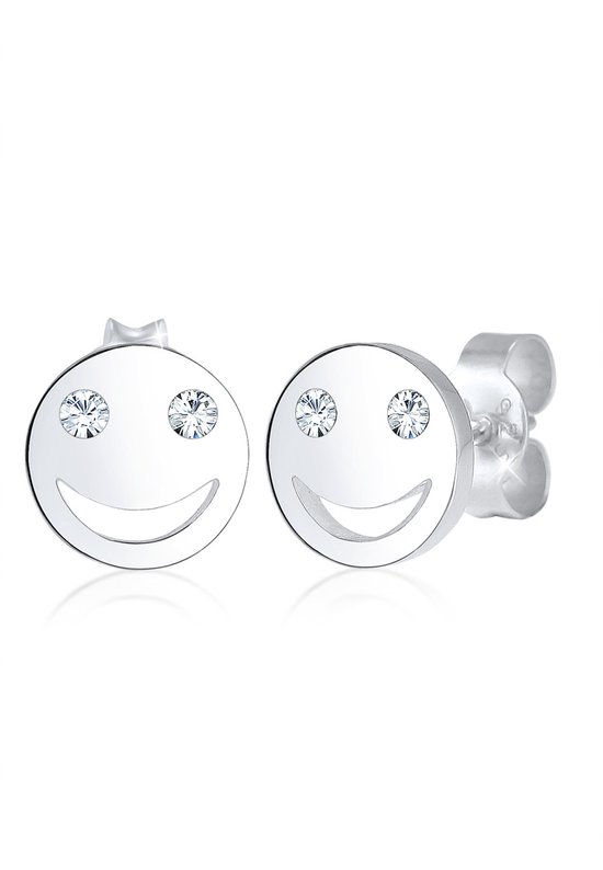 Elli Oorbellen Smiley icon emoji kristal 925 zilver
