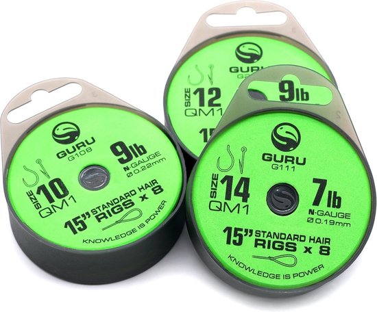 Guru QM1 15 Standard Hair Rigs Haak 12 - 0.19mm — afbeelding 4