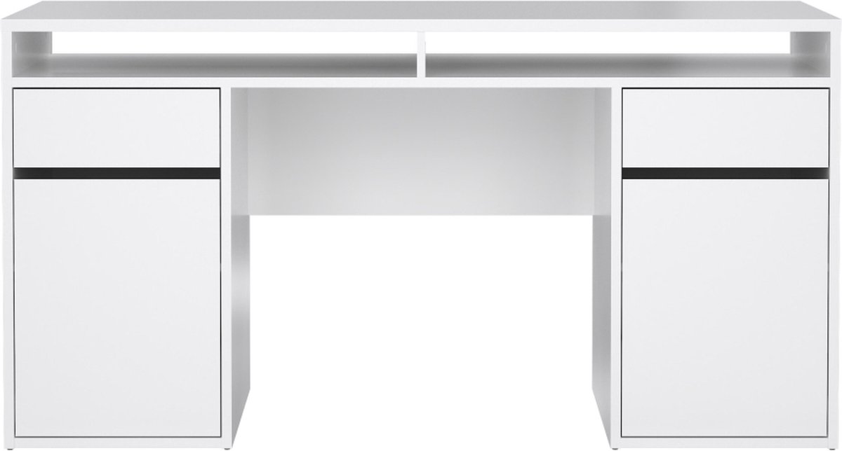 FunctionPlus bureau 2 deuren 2 laden wit hoog glans.