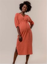Prénatal zwangerschapsjurk - Zwangerschapskleding - Light Orange Brown - Maat XL