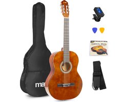 Klassieke Akoestische Gitaar met Nylon Snaren - MAX SoloArt - Beginnersset met Accessoires - Bruin