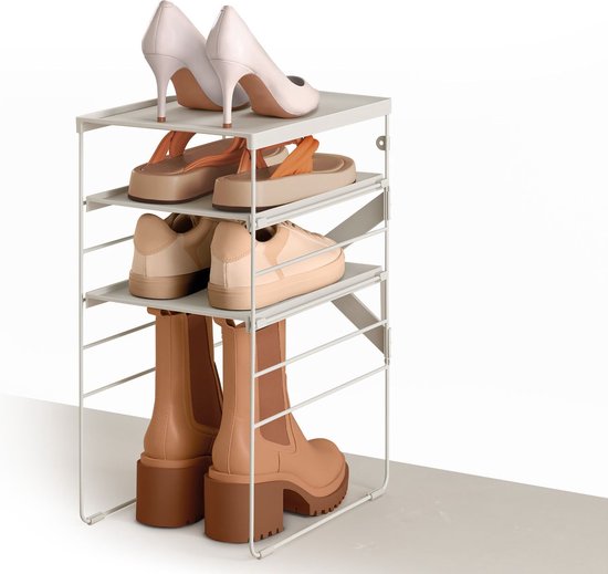 Joseph Joseph Level Verstelbaar schoenenrek, Stevig planken en stalen frame, voor 12 paar schoenen Joseph Joseph Level Verstelbaar schoenenrek, Stevig planken en stalen frame, voor 12 paar schoenen