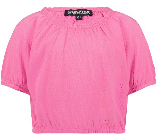 4PRESIDENT T-shirt meisjes - Mid Pink - Maat 110 - Meiden shirt