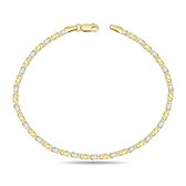 Juwelier Zwartevalk 14 karaat gouden bicolor armband - 13.160/18,5cm