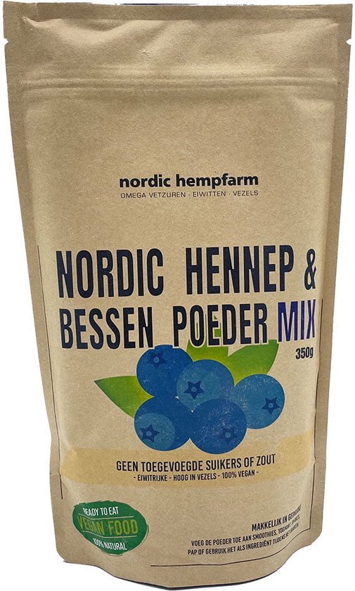 Hennep & Wilde Bessen Eiwitpoeder Blauw 350g-Nordic Hemp Farm
