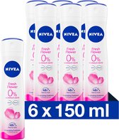 NIVEA Fresh Flower - 6 x 150 ml - Voordeelverpakking - Deodorant Spray