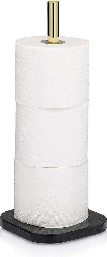 Porte-rouleau de papier toilette, métal, marbre Zwart - Kela | Liron