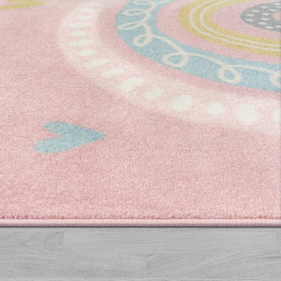 Rond vloerkleed kinderkamer effen Softpile - blauw