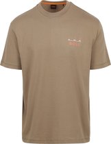BOSS - T-shirt Backprint Lichtbruin - Heren - Maat XL - Regular-fit