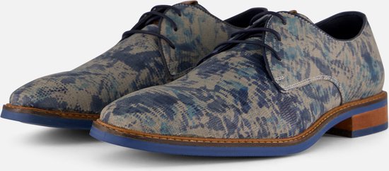 Vertice Veterschoenen blauw Leer - Maat 47